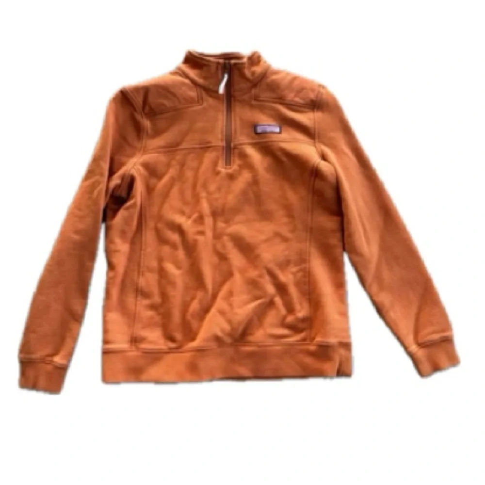 Vineyard Vines Orange Half-Zip Sweater - Picture 2 of 5